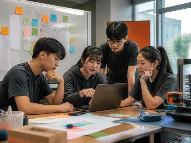 學生團隊用筆電把問題拆成 AI 使用流程